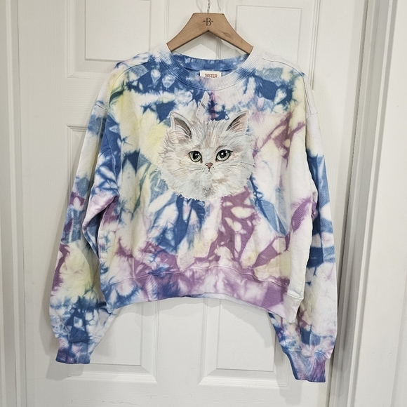 Free People Paul & Joe Brian Tie Dye Kitty Sweatshirt - Picture 9 of 9